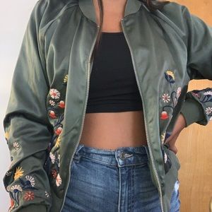 flowered bomber jacket